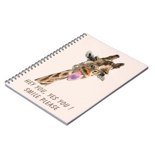 Funny Giraffe Notebook Smile - Custom Text Notizblock