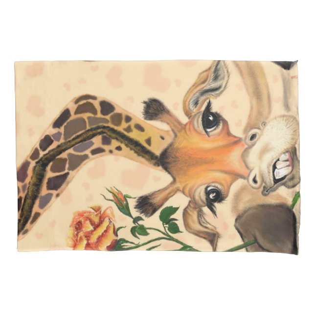 Funny Giraffe Pillow Case Kissenbezug (Vorderseite)