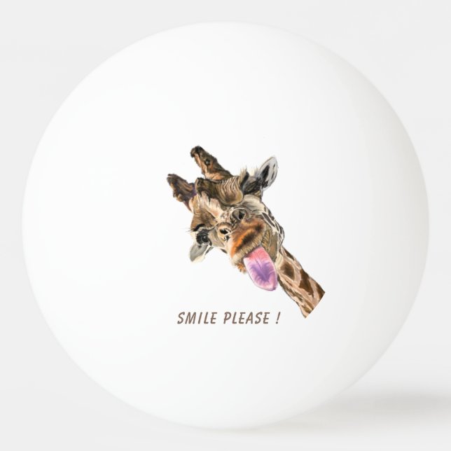 Funny Giraffe Ping Pong Ball Smile - Benutzerdefin Tischtennisball (Vorderseite)