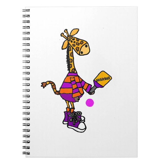 Funny Giraffe Playing Pickleball Notizblock (Vorderseite)