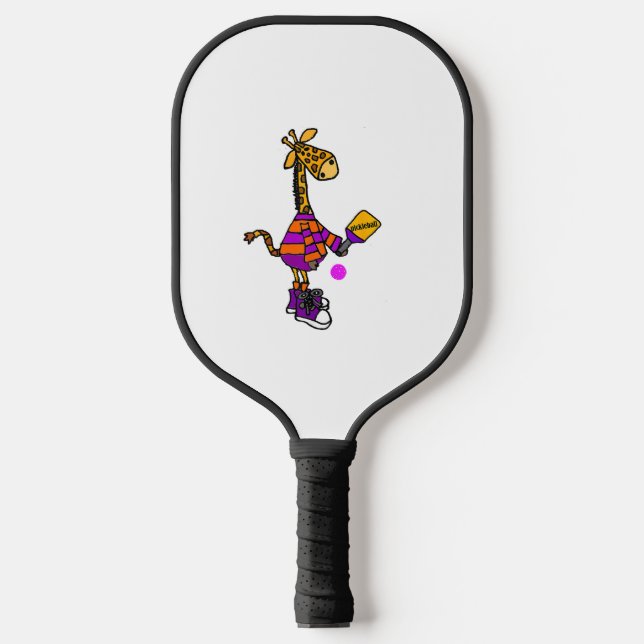 Funny Giraffe Playing Pickleball Schläger (Vorderseite)