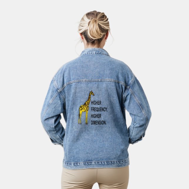 Funny Giraffe Pun Jeansjacke (Modell)