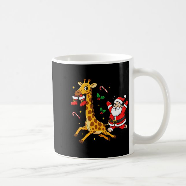 Funny Giraffe Santa Claus Boots Christmas Womens M Kaffeetasse (Rechts)