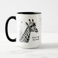 Funny Giraffe Schwarz-weiß Tinte Personalisiert