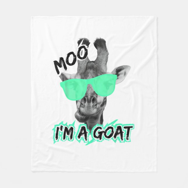 Funny Giraffe Shirt Moo Ich bin ein Ziege Niedlich Fleecedecke (Vorderseite)
