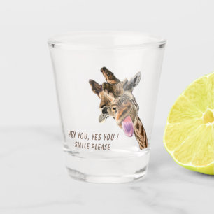 Funny Giraffe Shot Glass Smile - Benutzerdefiniert Schnapsglas