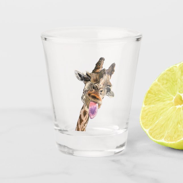 Funny Giraffe Shot Glass Smile - Benutzerdefiniert Schnapsglas (Vorderseite)