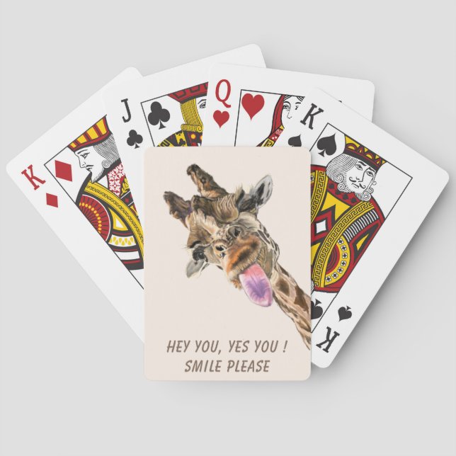 Funny Giraffe Spielkarten - Benutzerdefinierter Te (Rückseite)