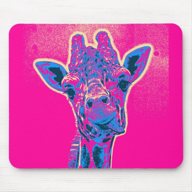 Funny Giraffe stickt seine Zunge heraus Mousepad (Vorne)