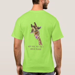 Funny Giraffe T - Shirt - Benutzerdefinierter Text