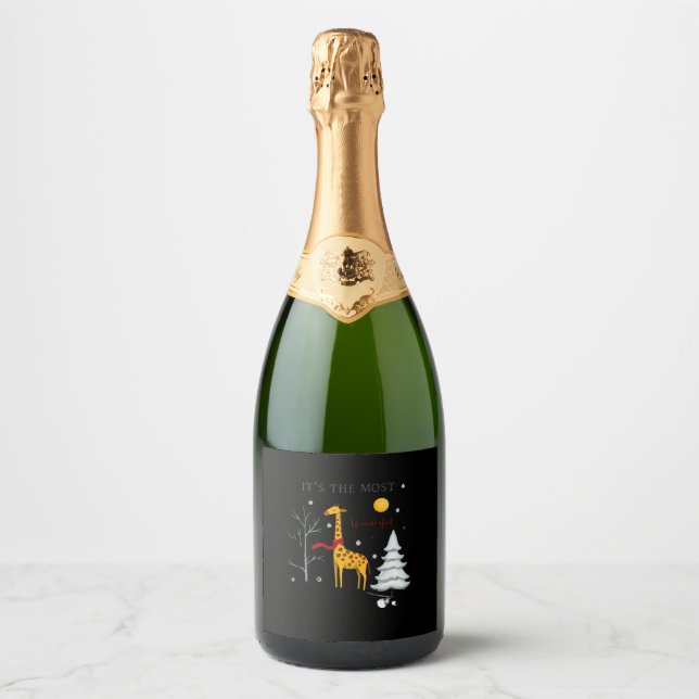 Funny Giraffe The Most Wonderful Time Christmas T- (Vorderseite)