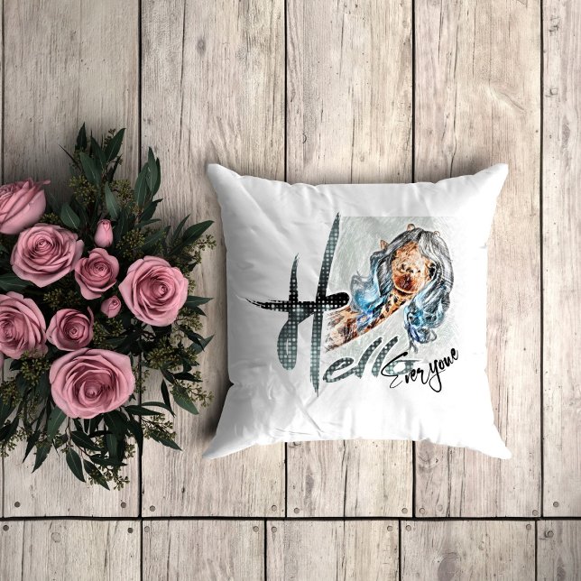 Funny giraffe Throw Kissen (Von Creator hochgeladen)