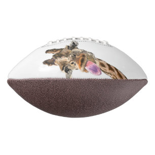 Funny Giraffe Tongue Out and Playful Wink - Lächel Football