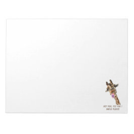 Funny Giraffe Tongue Out and Playful Wink - Lächel Notizblock