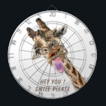 Funny Giraffe Tongue Out Playful Dart Board Lächel Dartscheibe<br><div class="desc">Funny Giraffe Tongue Out and Playful Wink - Lächeln Tier Cartoon Zeichnend - Wählen / Fügen Sie Ihren einzigartigen Text / Schriftart / Farbe - Make Your Special Gift - Neu vergrössern und verschieben oder entfernen und hinzufügen / Bild mit Anpassungs-Tool ! - Zeichn und Design von MIGNED. Sie können...</div>