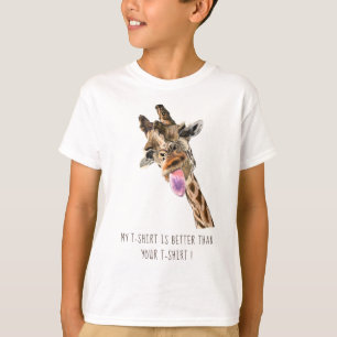 Funny Giraffe Tongue Out Playful Wink - Hinzufügen T-Shirt