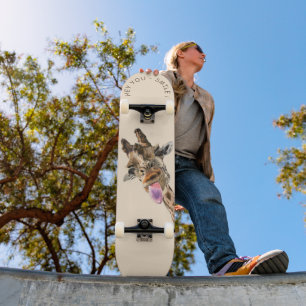 Funny Giraffe Tongue Out Skateboard - Lächeln