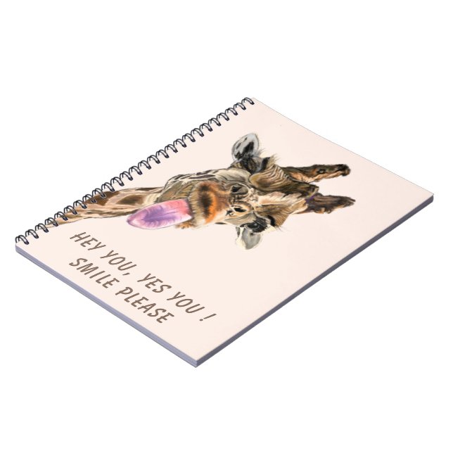 Funny Giraffe Tongue Out Spielbares Notebook Läche Notizblock (Linke Seite)