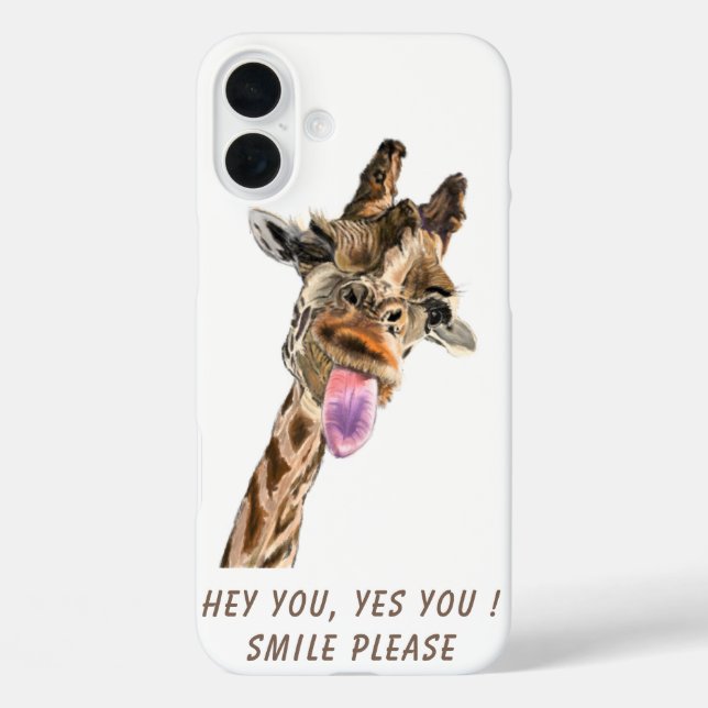 Funny Giraffe Tongue Personalisierter Text Case-Mate iPhone Hülle (Rückseite)