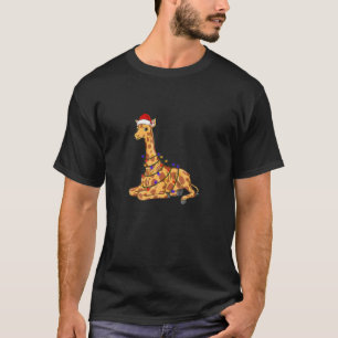Funny Giraffe Tree Weihnachtslicht Weihnachten Wei T-Shirt