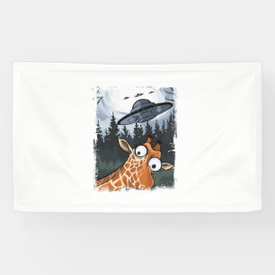 Funny Giraffe UFO Zoo Animal Weird Meme Graphic _ Banner