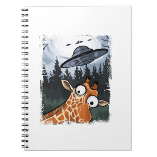 Funny Giraffe UFO Zoo Animal Weird Meme Graphic _ Notizblock