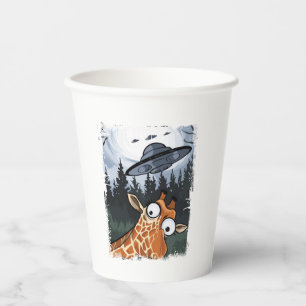 Funny Giraffe UFO Zoo Animal Weird Meme Graphic _ Pappbecher