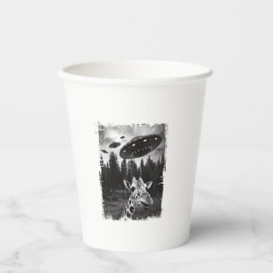 Funny Giraffe UFO Zoo Animal Weird Meme Graphic Pappbecher