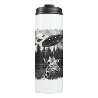 Funny Giraffe UFO Zoo Animal Weird Meme Graphic Thermosbecher