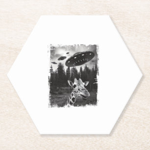 Funny Giraffe UFO Zoo Animal Weird Meme Graphic Untersetzer