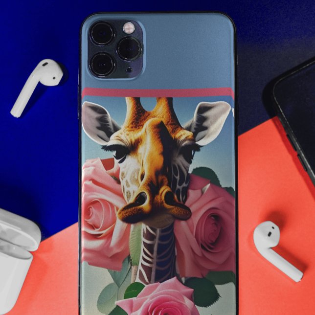 Funny Giraffe und Rose Surreal Case-Mate iPhone Hülle (Von Creator hochgeladen)