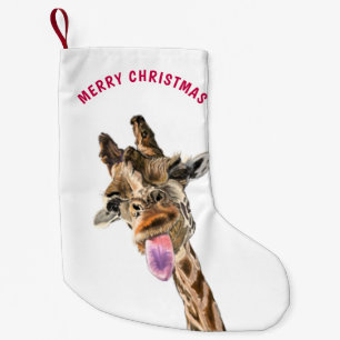 Funny Giraffe Weihnachten Strumpf - Lächeln Kleiner Weihnachtsstrumpf