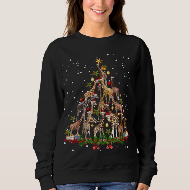 Funny Giraffe Weihnachtsbaumdekor Niedlich Sweatshirt (Vorderseite)