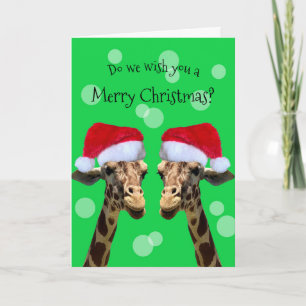 Funny Giraffe Weihnachtskarte Feiertagskarte