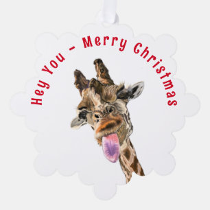 Funny Giraffe Weihnachtsschmuckkarte Ornament Karte