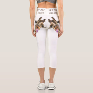 Funny Giraffe Zunge Out Playful Wink - Hinzufügen Capri Leggings