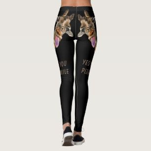 Funny Giraffe Zunge Out Playful Wink - Hinzufügen  Leggings