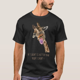 Funny Giraffe Zunge Out Playful Wink - Hinzufügen  T-Shirt