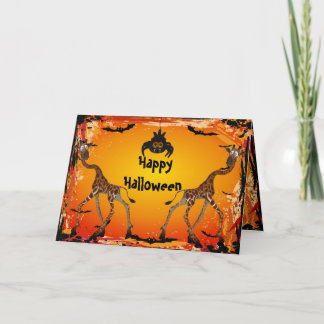 Funny Giraffen & Spider Halloween Card Karte