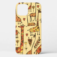 Funny giraffes skizzen, nahtloses muster deines de