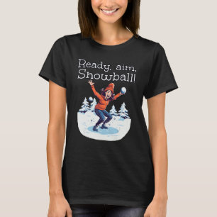 Funny Girl bereit zum Ziel mit Snowballs für Snowb T-Shirt