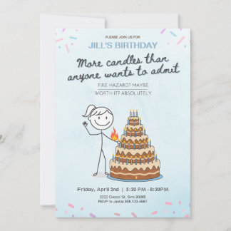 Funny Girl Birthday Invite, Adult Sarcastic Einladung