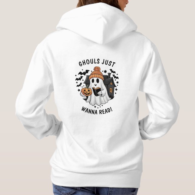 Funny Girl Halloween Buchliebhaber Hoodie (Rückseite)