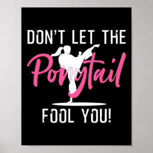 Funny Girl Karate Design Kinder Kickboxing Poster
