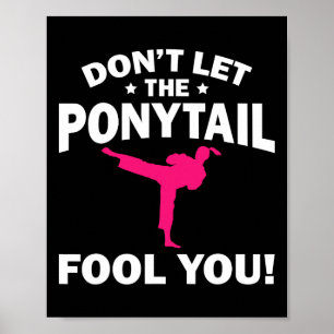 Funny Girl Karate Design Kinder Kickboxing Poster