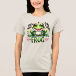 Funny Girl Lieben Frog Graphic Quote T - Shirt