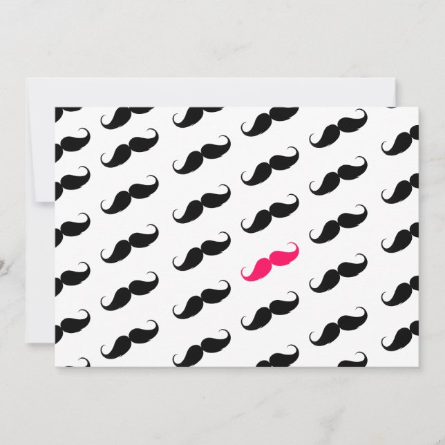 Funny Girl Pink und Black Mustache Muster (Vorderseite)