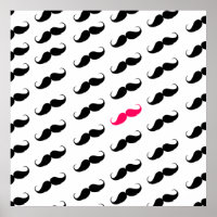 Funny Girl Pink und Black Mustache Muster
