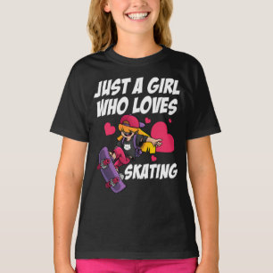 Funny Girl Skateboard Geschenk für Kinder Frauen C T-Shirt