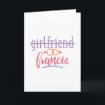Funny Girlfriend Fiancee Verlobung Ideen Karte<br><div class="desc">Ein lustiges Hochzeitsdesign mit Sprichwort "Girlfriend fiancee" darauf. Perfektes Hochzeitsgeschenk für Sie,  Freunde,  Verwandte oder Kollegen.</div>